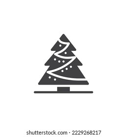 Xmas tree vector icon. filled flat sign for mobile concept and web design. Christmas tree glyph icon. Symbol, logo illustration. Vector graphics