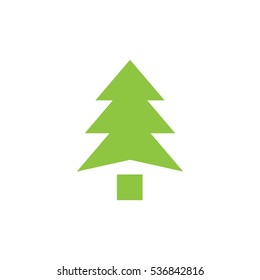 Xmas tree vector icon Green