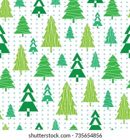 Xmas trees abstract seamless pattern