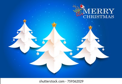Xmas trees with a blue background