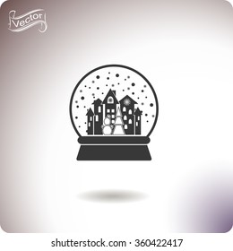 Xmas Tree,Town and Snowman Snow Ball. 