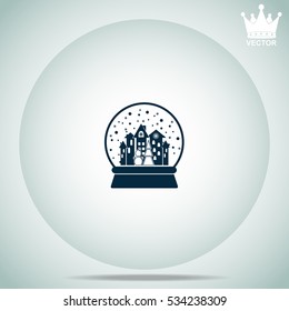Xmas Tree,Town and Snowman Snow Ball  vector illustration.