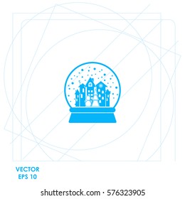 Xmas Tree,Town and Snowman Snow Ball  icon Vector design.