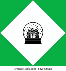 Xmas Tree,Town and Snowman Snow Ball  icon Vector design.