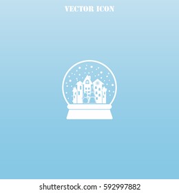 Xmas Tree,Town and Snowman Snow Ball vector  icon.