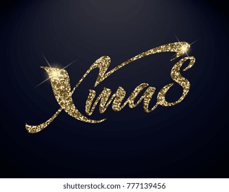 Xmas typography vector design for greeting cards and poster. Calligraphic Lettering design card template. Xmas Calligraphic handmade lettering. Vector illustration.