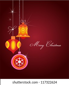 Xmas vector background with christmas ornaments