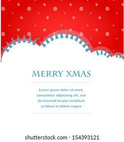Xmas vector background with trees and snow 