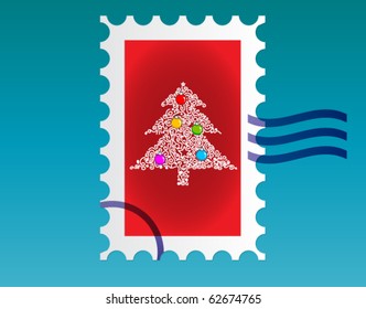 Xmas vector post mark.