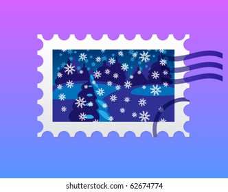 Xmas vector post mark.