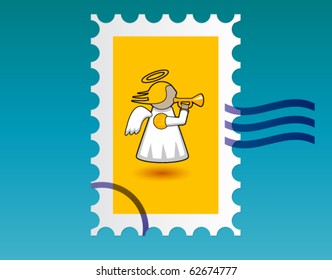 Xmas vector post mark.
