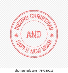 Xmas Vector Stamp Isolated on Light Background. Christmas and New Year celebration. Vector Illustration of Grunge Rubber Stamp.