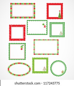 Xmas Vector Stickers And Picture Frames