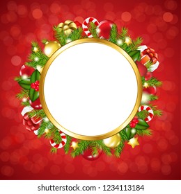 Xmas Vintage Border With Gradient Mesh, Vector Illustration