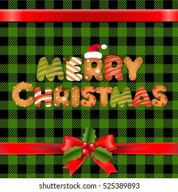 Xmas Vintage Postcard, With Gradient Mesh, Vector Illustration