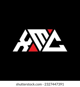 XMC triangle letter logo design with triangle shape. XMC triangle logo design monogram. XMC triangle vector logo template with red color. XMC triangular logo Simple, Elegant, and Luxurious design.