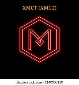 XMCT (XMCT) cryptocurrency symbol. Vector illustration eps10 isolated on black background