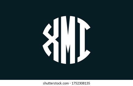 XMI Circle Emblem Abstract Monogram Letter Mark Vector Logo Template