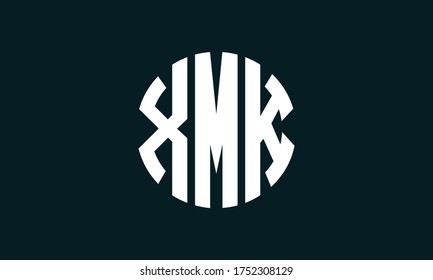 XMK Circle Emblem Abstract Monogram Letter Mark Vector Logo Template