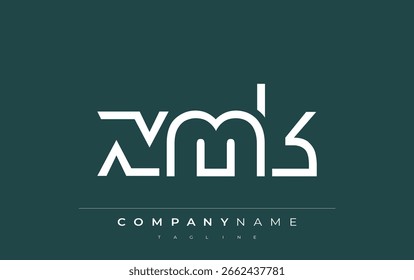 Diseño de logotipo minimalista XMK con Formas geométricas y tipografía simple. Diseño de logotipo de carta Abstractas