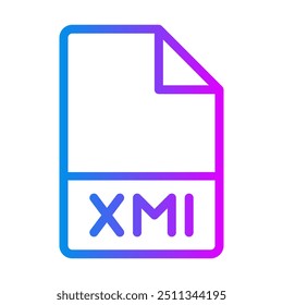 Xml document file type, gradient icons for development tools and apps. vector illustration.