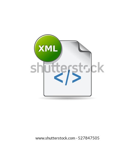 XML file format icon in color. Computer software web design