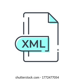 XML File Format Icon. XML extension line icon.