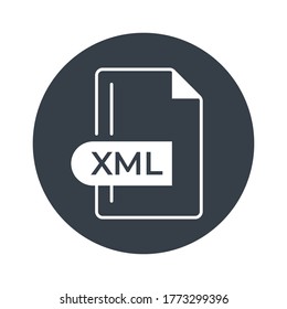 XML File Format Icon. XML extension filled icon.