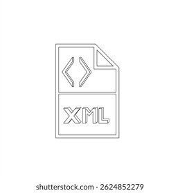 XML File Icon – Code Bracket Symbol Split Layout (Outline Vector)