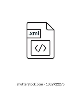 XML file icon. Icon design for extension files, folders and documents. Vector