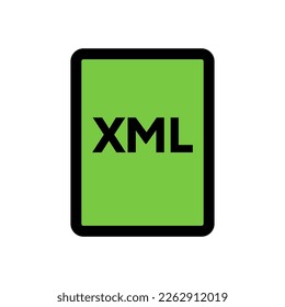 XML file icon line isolated on white background. Black flat thin icon on modern outline style. Linear symbol and editable stroke. Simple and pixel perfect stroke vector illustration.