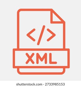 XML file icon with orange outline and white background icon