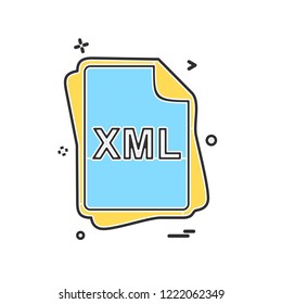 XML file type icon design vector