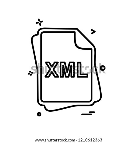 XML file type icon design vector