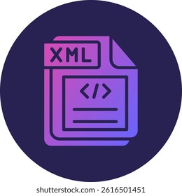 XML Glyph Circle Gradient Icon