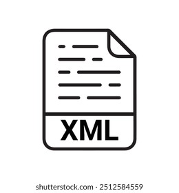 XML-Symbol, Modernes flaches Design von XML-Datei-Symbol für Web, 