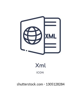 xml icon from programming outline collection. Thin line xml icon isolated on white background. - Powered by Shutterstock - Get 15% off with code: PIKWIZARD15