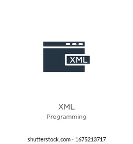 Xml icon vector. Trendy flat xml icon from programming collection isolated on white background. Vector illustration can be used for web and mobile graphic design, logo, eps10