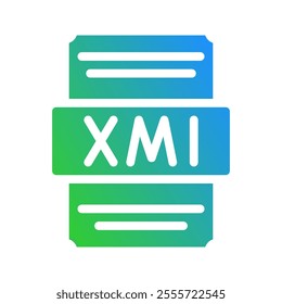 Xml modern and minimalist xml icon with gradient transition for spreadsheet files.