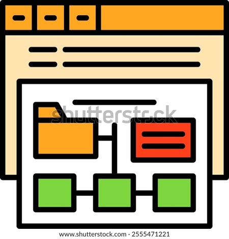 XML sitemap Filled Style Icon Design
