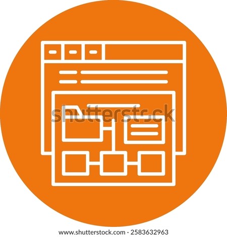 XML sitemap Outline Circle Style Icon Design