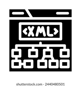 xml sitemap seo glyph icon vector. xml sitemap seo sign. isolated symbol illustration