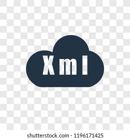 Xml vector icon isolated on transparent background, Xml transparency logo concept