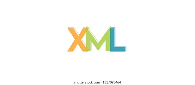 Xml word concept. "Xml" . Use for cover, banner, blog. 