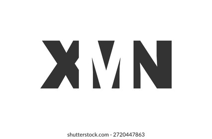 XMN logo design. Initial letter X M N bold font style for tech startups, consulting, corporate branding. Creative company name, headlines typography identity, trendy logotype. Vector illustration.