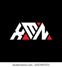 XMN triangle letter logo design with triangle shape. XMN triangle logo design monogram. XMN triangle vector logo template with red color. XMN triangular logo Simple, Elegant, and Luxurious design.