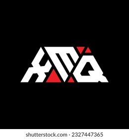 XMQ triangle letter logo design with triangle shape. XMQ triangle logo design monogram. XMQ triangle vector logo template with red color. XMQ triangular logo Simple, Elegant, and Luxurious design.