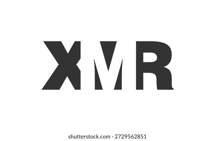 XMR Logo Design. Anfangsbuchstabe X M R fett Schriftstil für Tech-Startups, Beratung, Corporate Branding. Name des kreativen Unternehmens, Schlagzeilen, Typografie, trendige Logoart. Vektorgrafik.