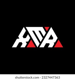 XMR triangle letter logo design with triangle shape. XMR triangle logo design monogram. XMR triangle vector logo template with red color. XMR triangular logo Simple, Elegant, and Luxurious design.