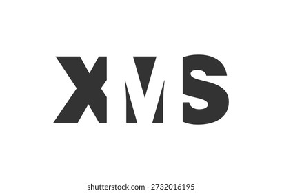 Diseño del logotipo de XMS. Letra inicial X M S estilo de letra en negrita para startups tecnológicas, consultoría, marca corporativa. Nombre creativo de la empresa, titulares de la tipografía, identidad, logotipo de moda. Ilustración vectorial.